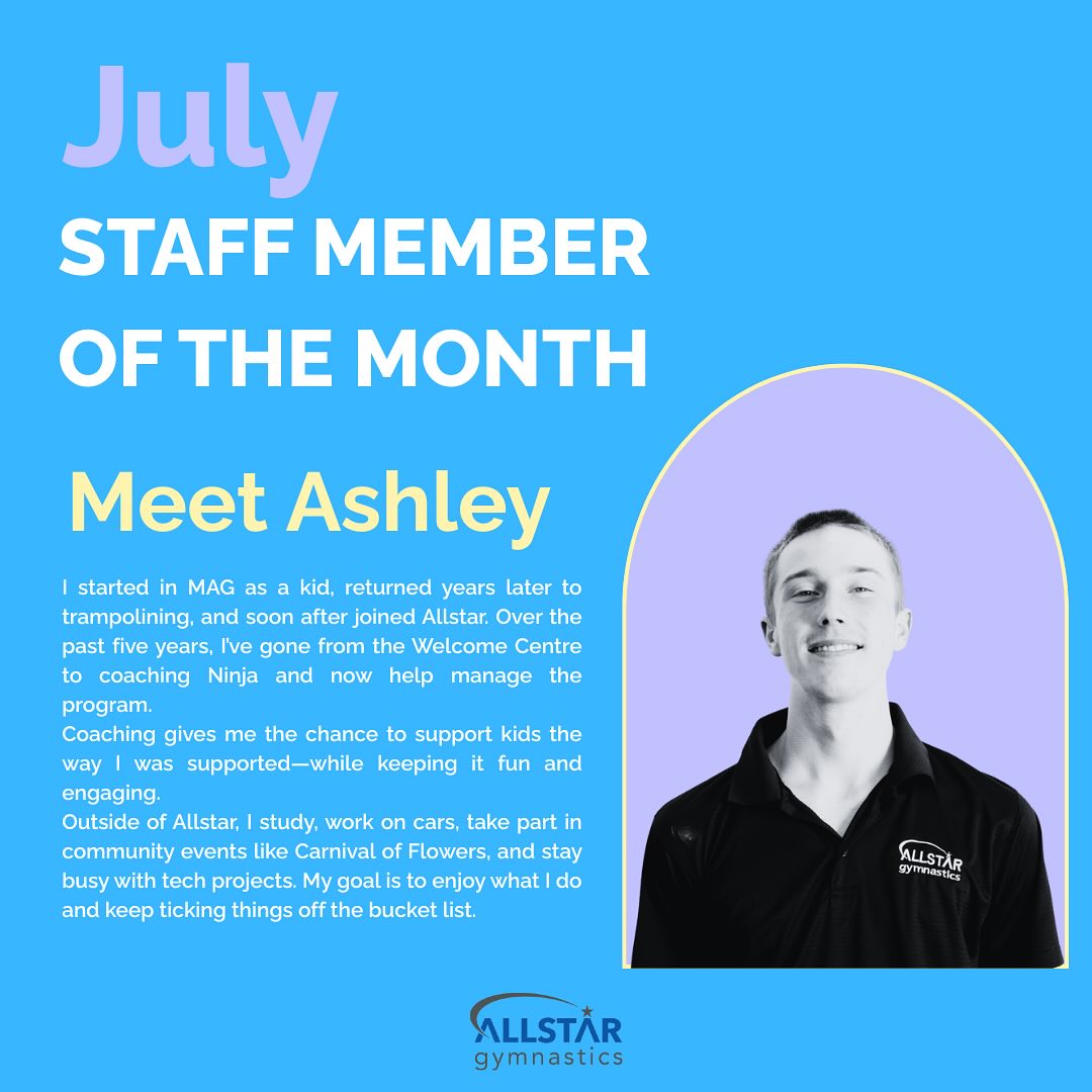 ⭐️⭐️STAFF MEMBER OF THE MONTH!⭐️⭐️ 
#jointheclub #allstargymnastics #gymnastics