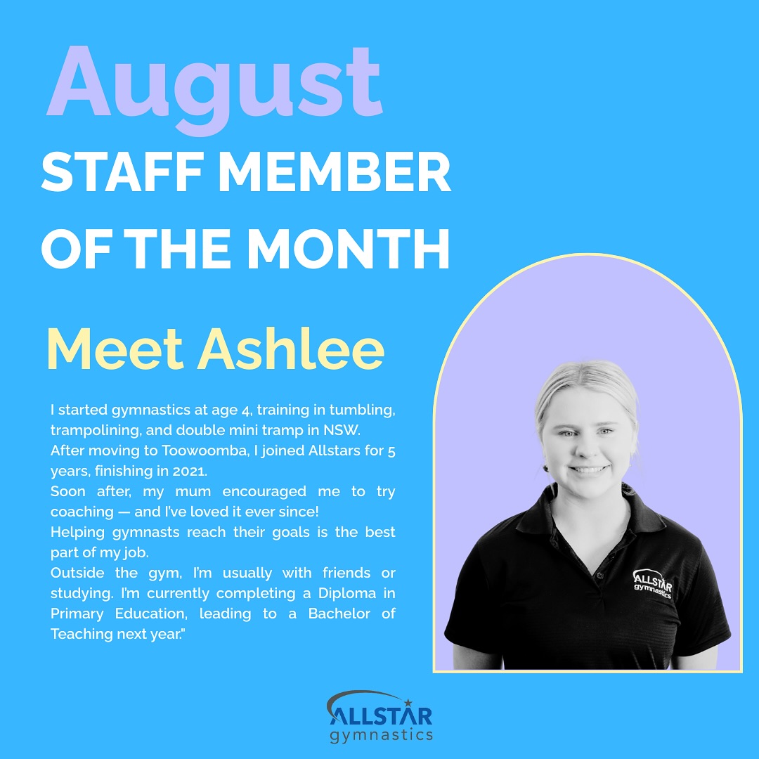 ⭐️⭐️STAFF MEMBER OF THE MONTH!⭐️⭐️ 
#jointheclub #allstargymnastics #gymnastics